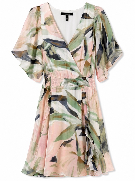 White House Black Market Dresses & Skirts - White House Black Market Watercolor Floral Flutter Sleeve Dress Size XL (NWT)